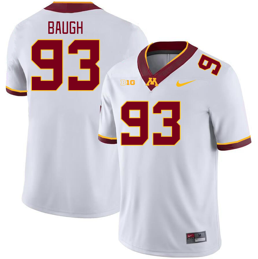Men #93 Kyler Baugh Minnesota Golden Gophers College Football Jerseys Stitched-White - Click Image to Close